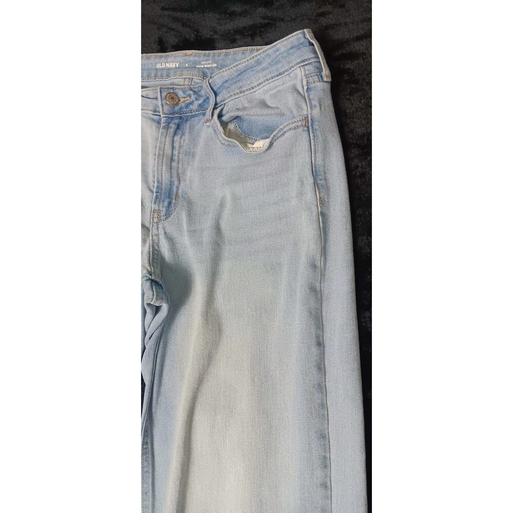 Old Navy High Rise Wow Wide Leg Jeans Womens 6 Light Wash Baggy Skater Grunge - Picture 4 of 13